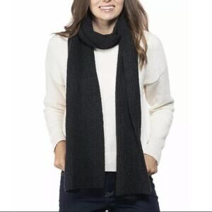 Style & CO Super Cozy Black Ribbed Knit Scarf One Size